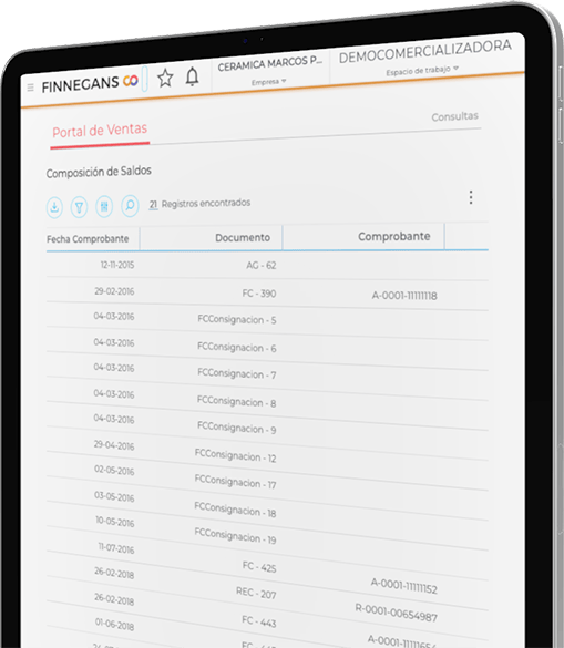 Tablet con Finnegans GO DAI