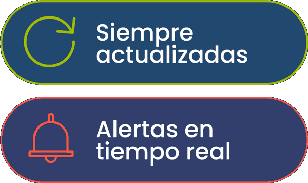 Siempre actualizadas. Alertas en tiempo real